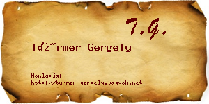 Türmer Gergely névjegykártya